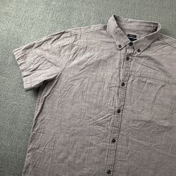 PrAna Shirt Adult Extra Large Red Button Up Short Sleeve Slim Fit Casual Men's - Picture 2 of 14